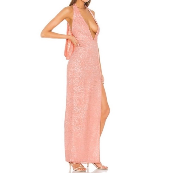 NBD Into The Fire Lace Maxi Halter Dress - Picture 2 of 8